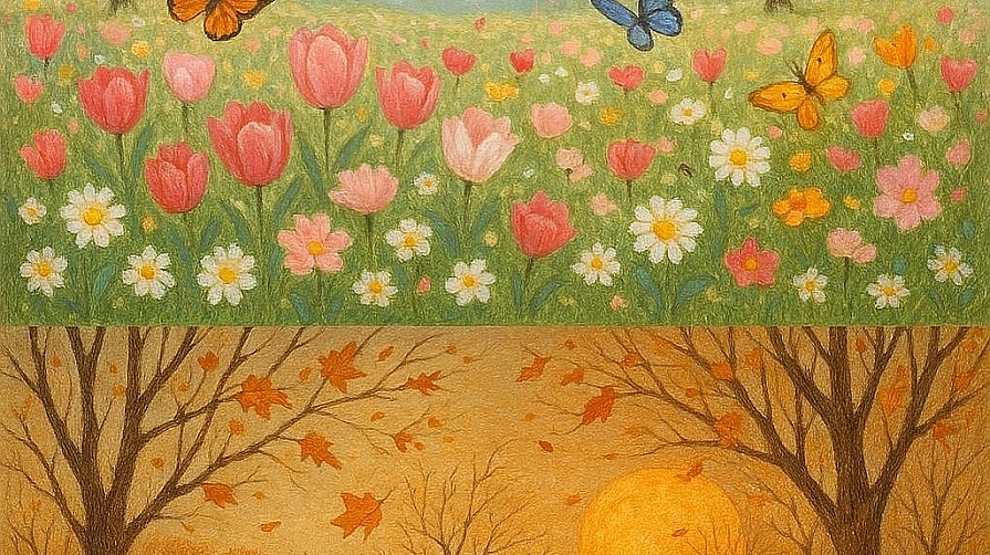 Seasonal Colouring Sheets Spring Autumn Themes